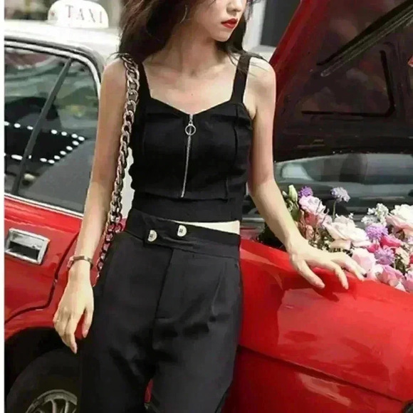 WOMENS BLACK CROP TOP - Picture 11 of 11